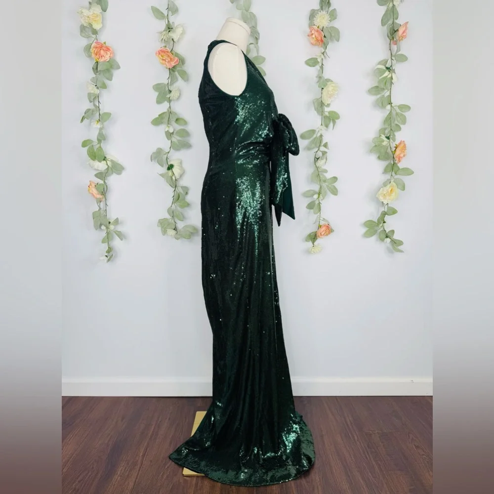 Halston Magdalena Draped Sequin Gown - Picture 8 of 12
